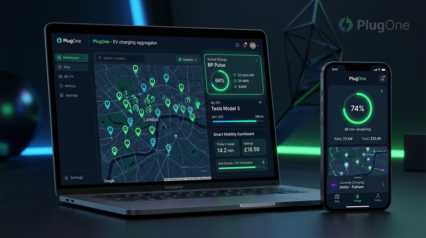 PlugOne EV charging platform live product
