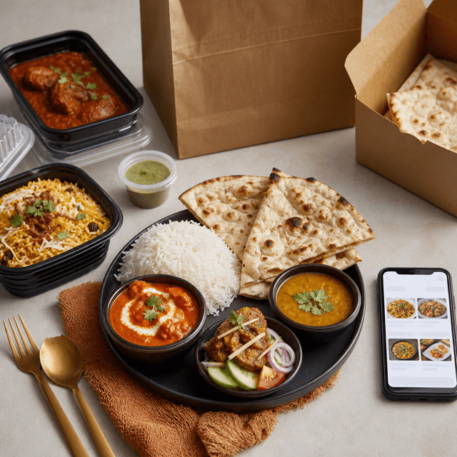 Food and restaurant ecommerce ordering on a phone