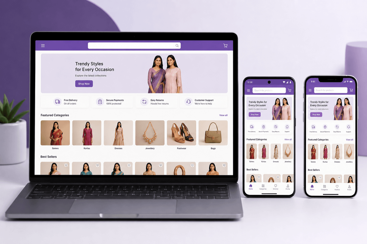 Ecommerce website live in 48 hours with Android and iOS shopping apps by TheTriFusion