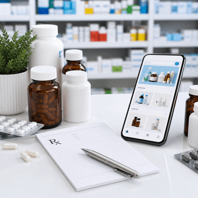 Pharmacy ecommerce app with medicines and wellness products